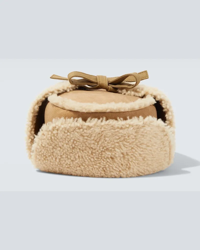 Visvim Mütze Open Car aus Shearling und Baumwolle Braun