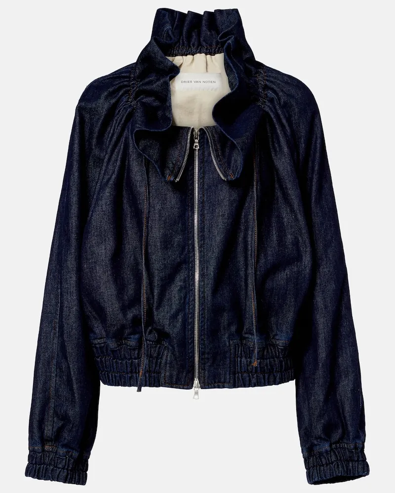 Dries van Noten Bomberjacke aus Denim Blau