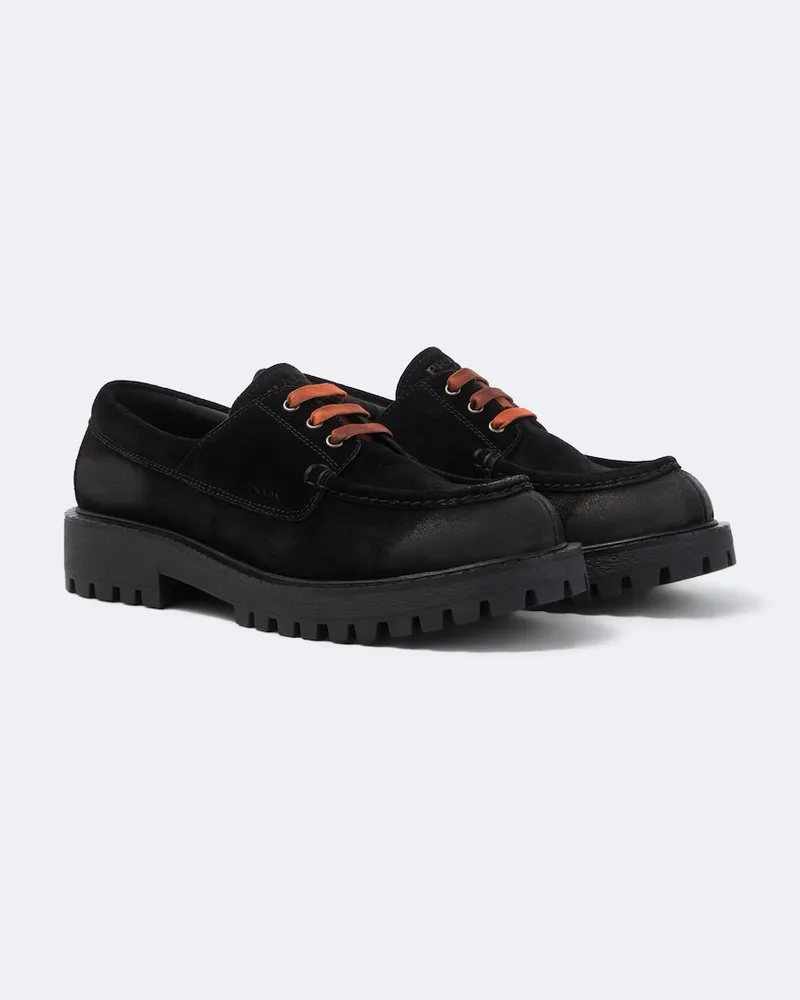 Prada Segelschuhe aus Veloursleder Schwarz