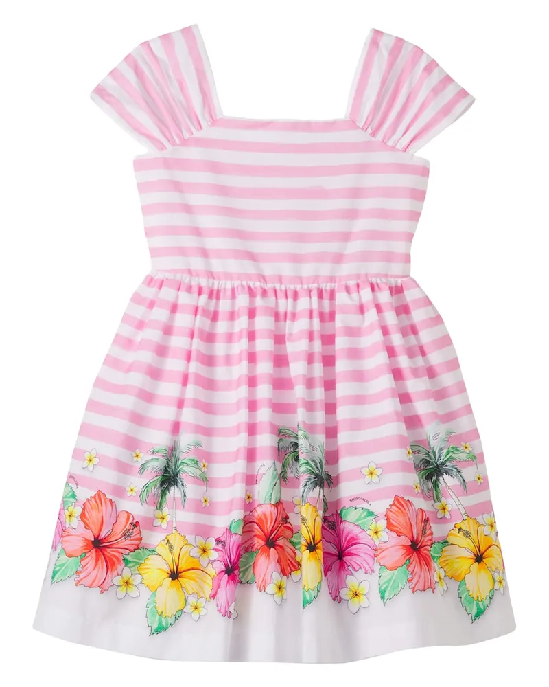 Monnalisa Kleid aus Baumwolle mit Tülldetails Rosa
