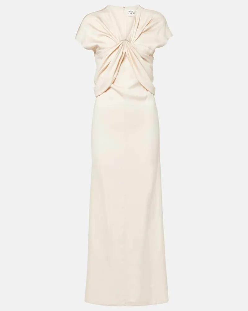 TOVE Maxikleid Tova aus Crêpe Weiß