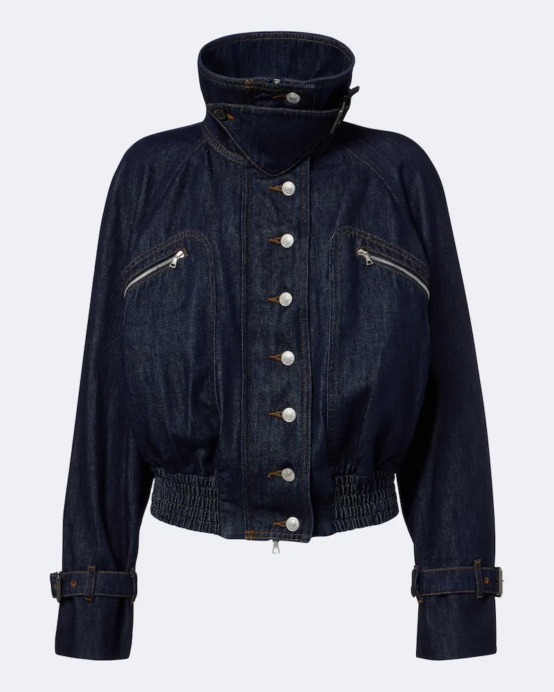 Dries van Noten Blousonjacke aus Denim Blau
