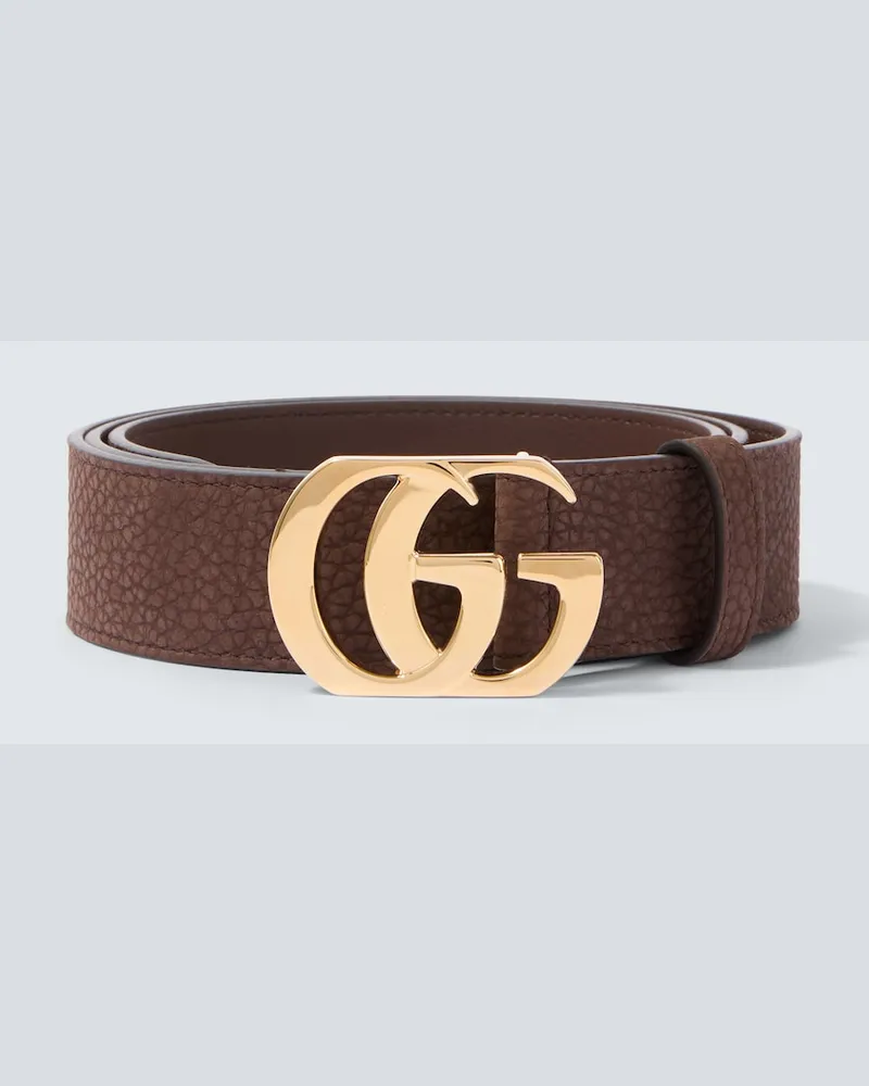 Gucci Gürtel Cut GG Marmont aus Leder Braun