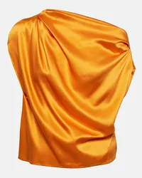 The Sei One-Shoulder-Top aus Seide Orange