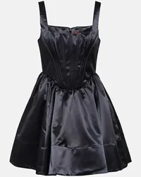 STAUD Minikleid Landscape aus Satin Schwarz