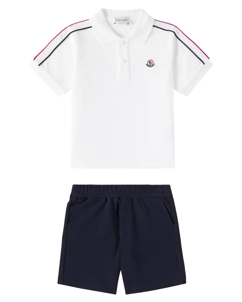 Moncler Set aus Polohemd und Shorts aus Baumwolle Weiã