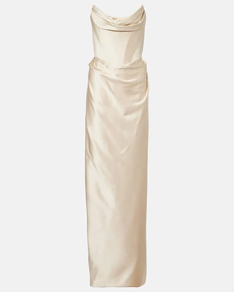 Vivienne Westwood Robe Galaxy aus Satin Beige