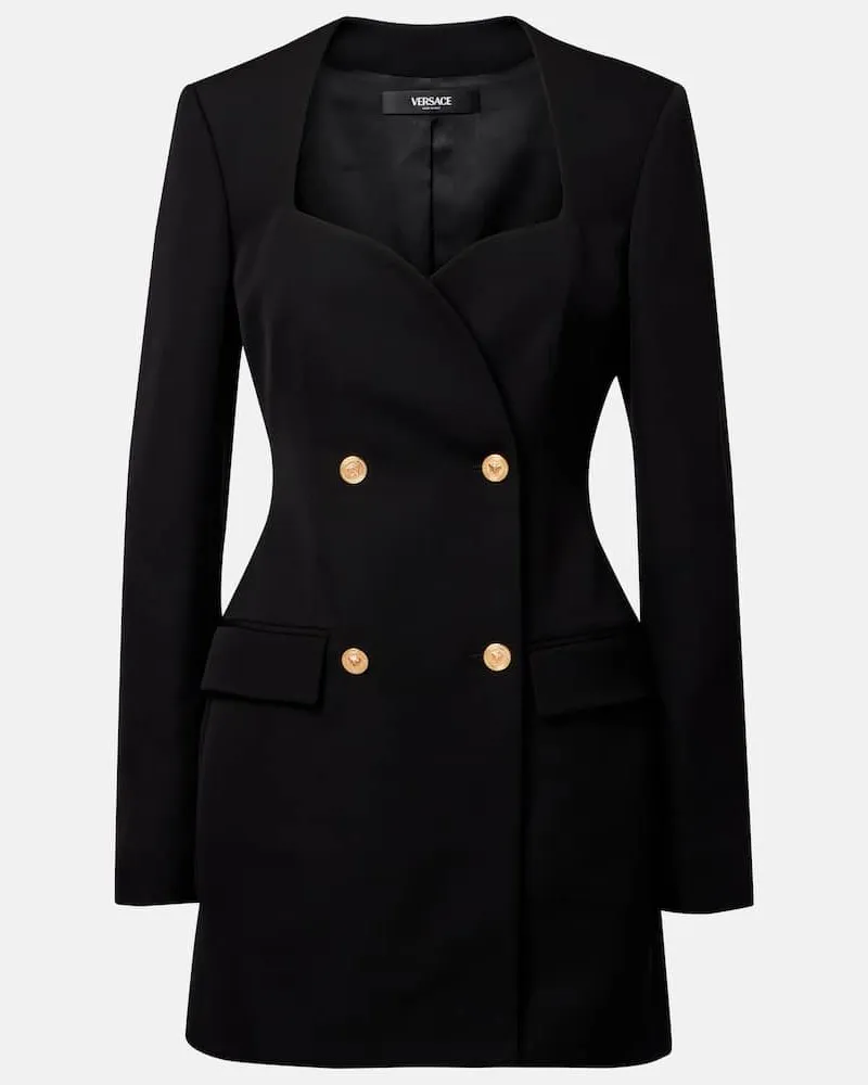 Versace Minikleid aus Wolle Schwarz