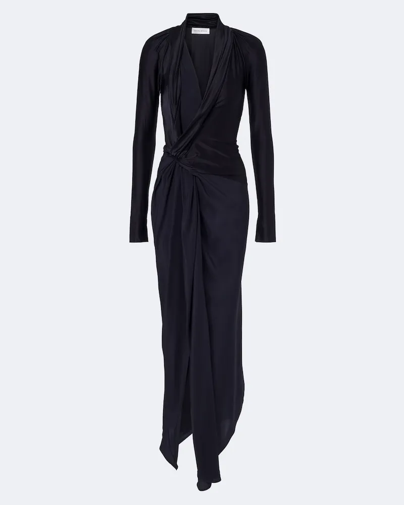 Victoria Beckham Maxikleid Lea aus Jersey mit Seide Blau