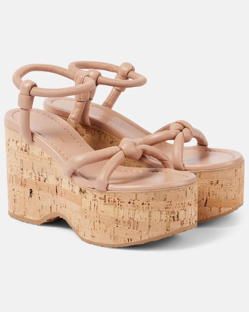 Gianvito Rossi Plateausandalen Alma aus Leder Rosa