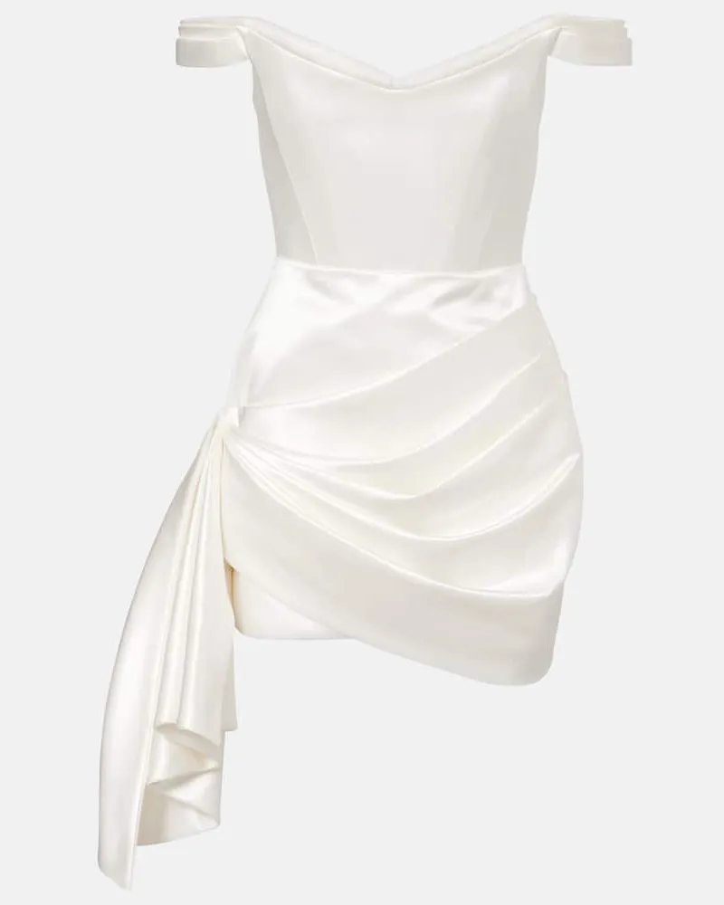 Alex Perry Bridal Minikleid aus Baumwolle und Seide Weiã