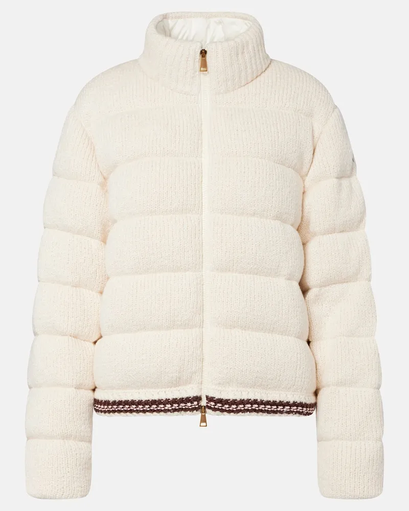 Moncler Daunenjacke mit Strick Weiß