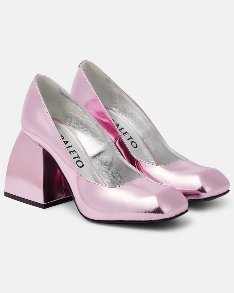 NODALETO Pumps Bulla Air 90 aus Metallic-Leder Rosa