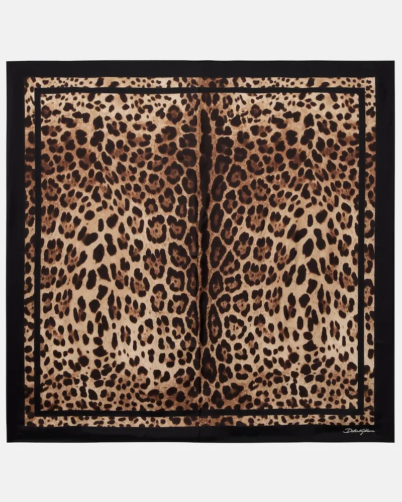 Dolce & Gabbana Bedrucktes Tuch aus Seide Braun