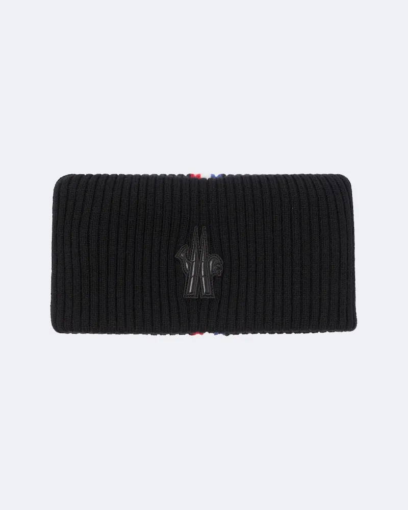 Moncler Schal aus Schurwolle Schwarz