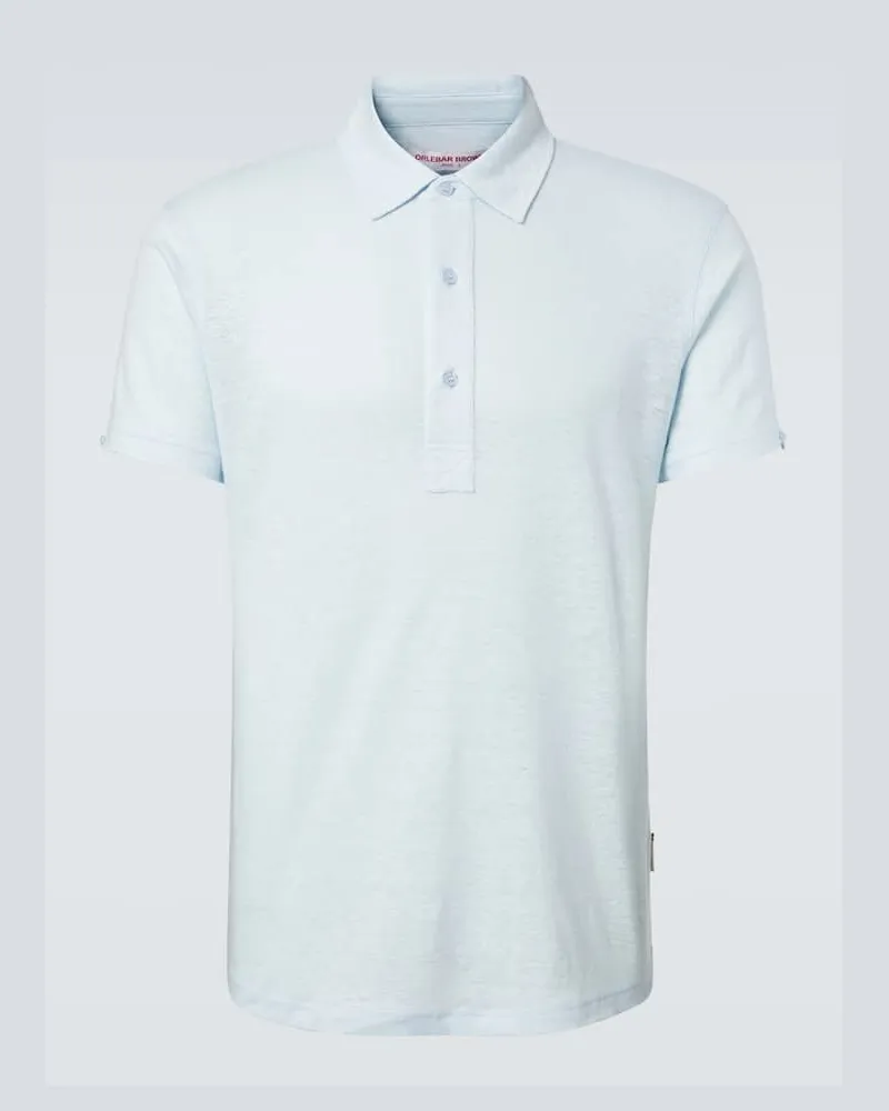 Orlebar Brown Polohemd Sebastian aus Leinen Blau
