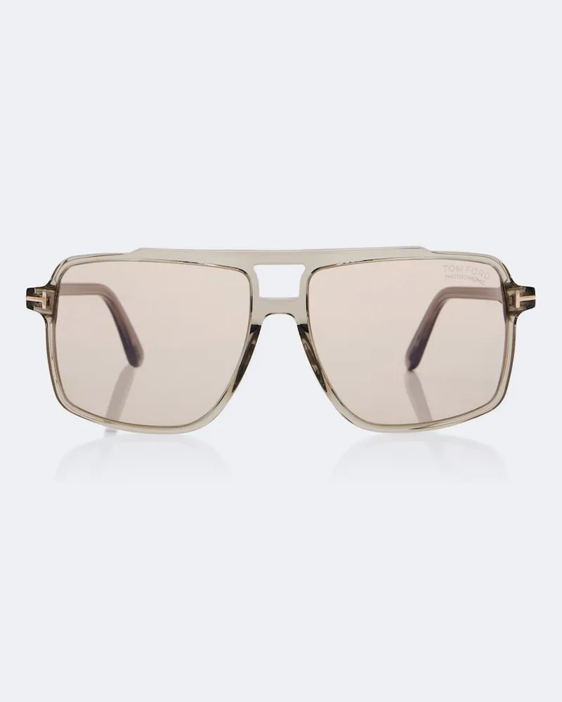 Tom Ford Navigator-Sonnenbrille Kemp Grün