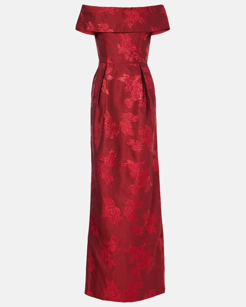 Rebecca Vallance Robe Henrietta aus Brokat Rot