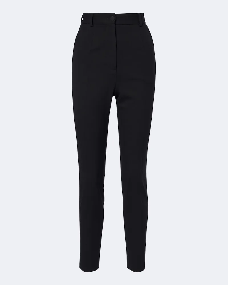 Dolce & Gabbana Schmale Hose aus einem Wollgemisch Schwarz
