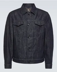 Loro Piana Jacke Neive aus Denim und Kaschmir Blau