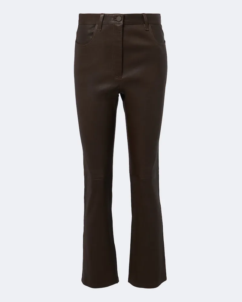 Joseph Gerade Cropped-Hose Duke aus Leder Braun