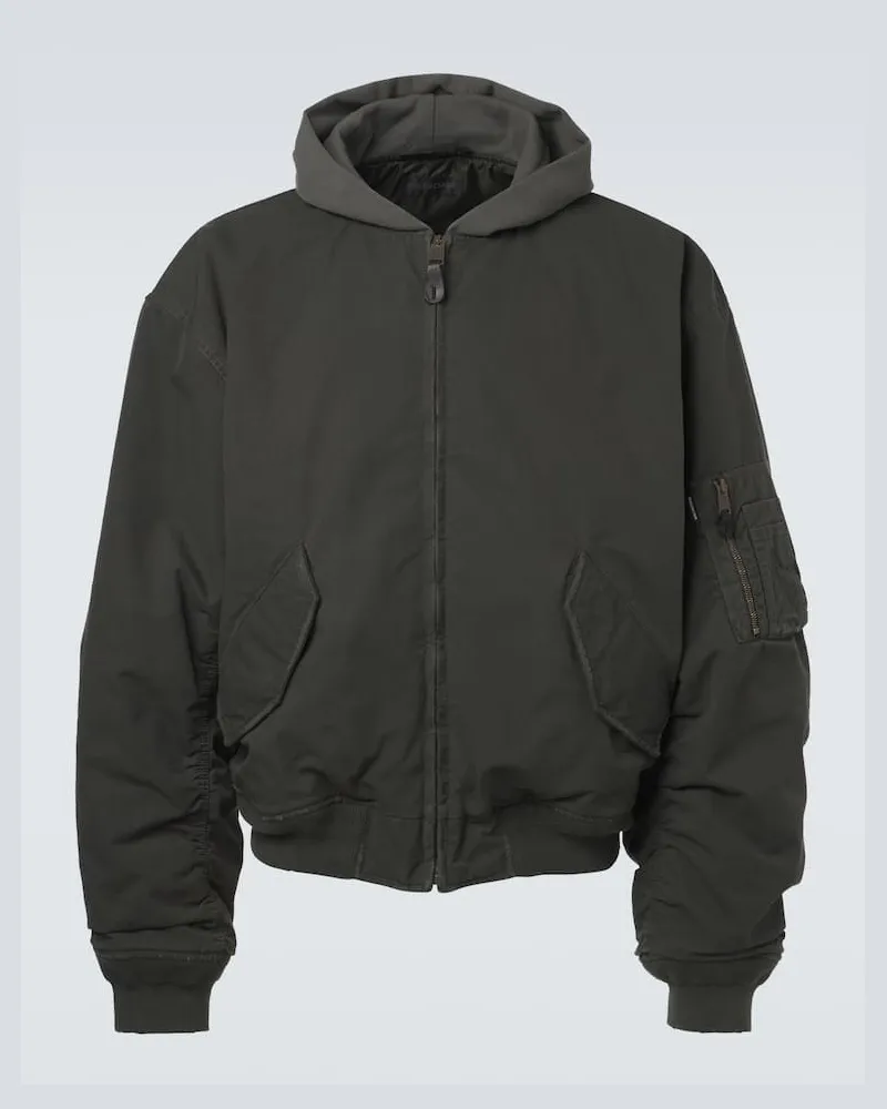Balenciaga Bomberjacke aus einem Baumwollgemisch Grau