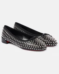 Christian Louboutin Verzierte Ballerinas aus Leder Schwarz