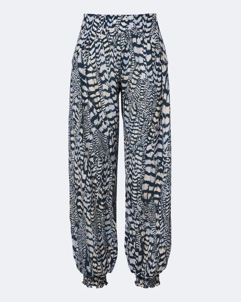 Johanna Ortiz Ballonhose Whispered Motion aus Seide Blau