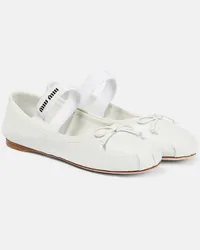 Miu Miu Ballerinas aus Leder Weiss