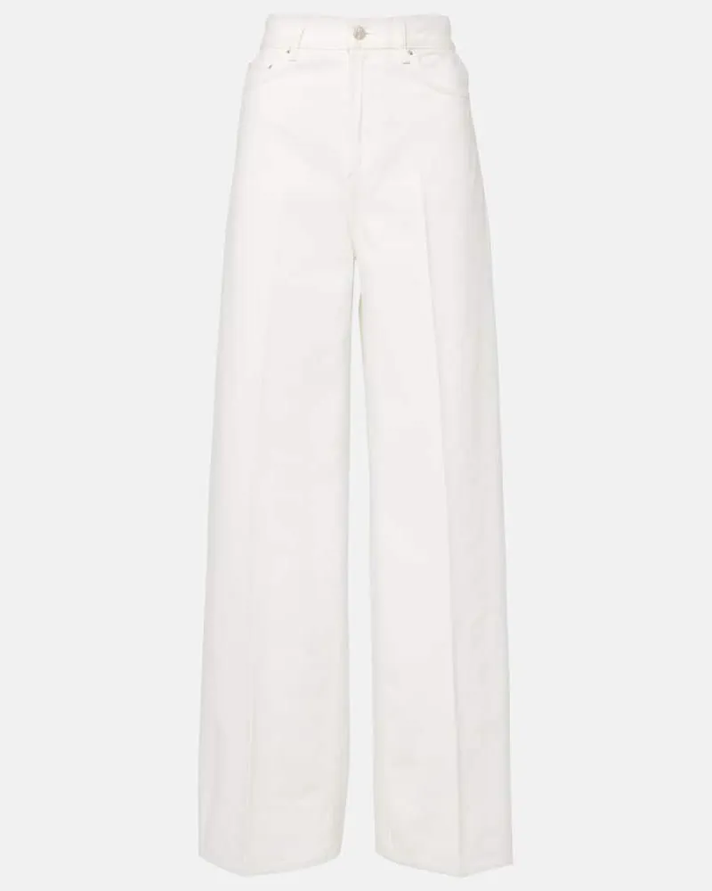 Totême High-Rise Wide-Leg Jeans Weiß