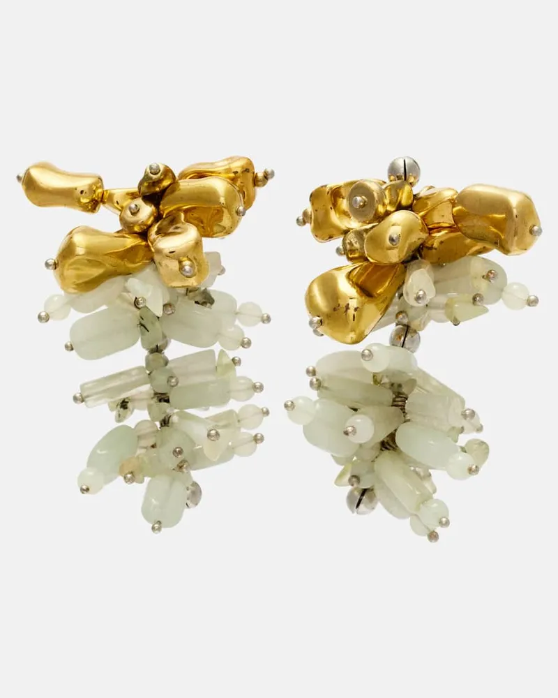 Dries van Noten Ohrringe mit Edelsteinen Gold