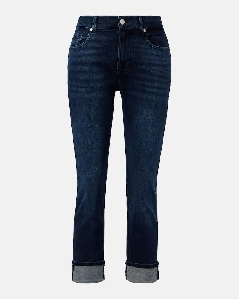 7 for all mankind Cropped Skinny Jeans Relaxed Skinny Blau