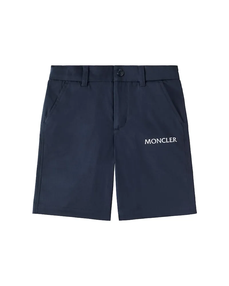Moncler Shorts aus Gabardine Blau