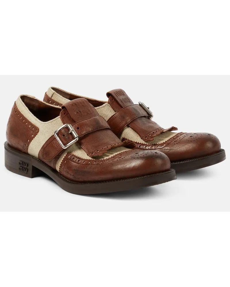 Miu Miu X Church's Slip-Ons Shanghai mit Leder Braun