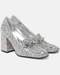 Jimmy Choo Loafer-Pumps Diamond Tilda 85 mit Glitter Silber