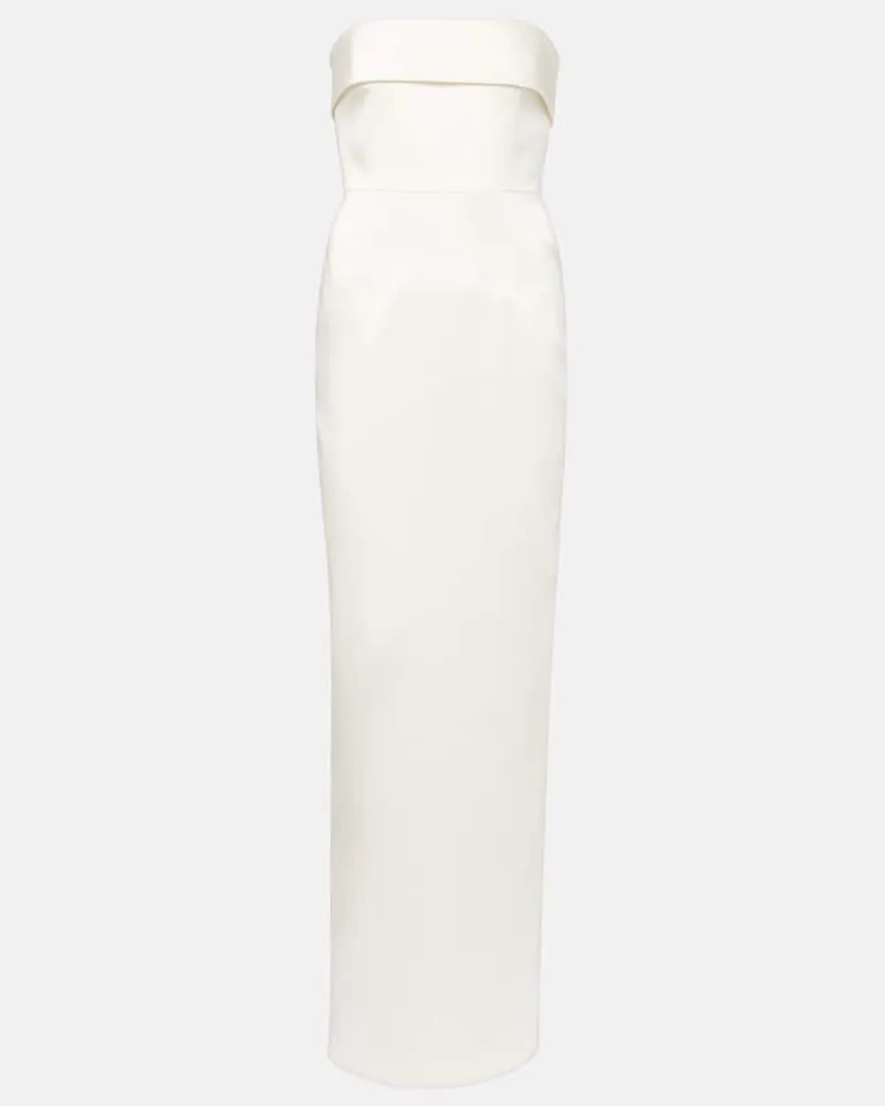 The New Arrivals Ilkyaz Ozel Bridal Robe Rhea aus Satin Weiß