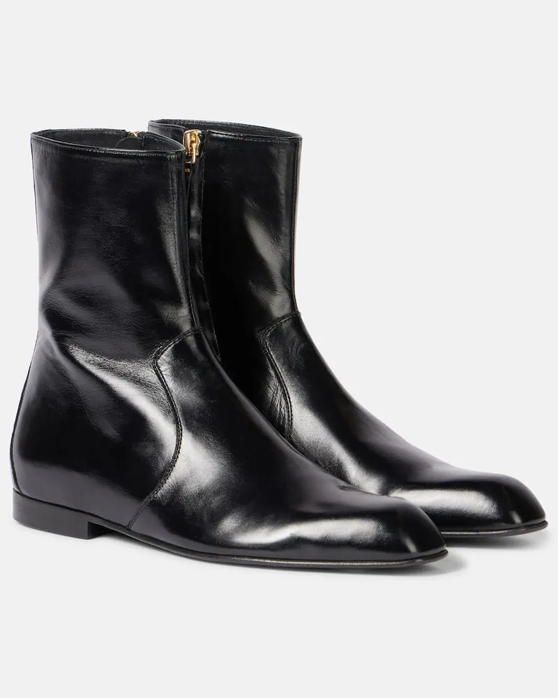 KHAITE Ankle Boots Colt aus Leder Schwarz