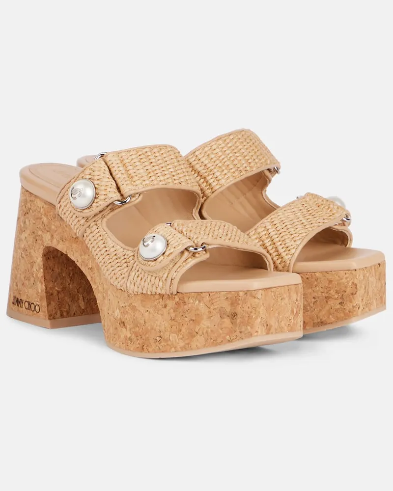 Jimmy Choo Plateausandalen Fayence 95 Neutral