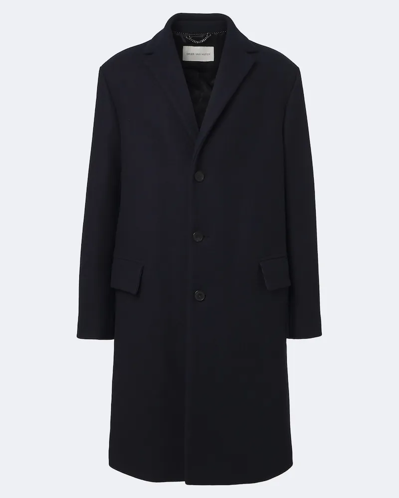 Dries van Noten Mantel aus einem Wollgemisch Blau