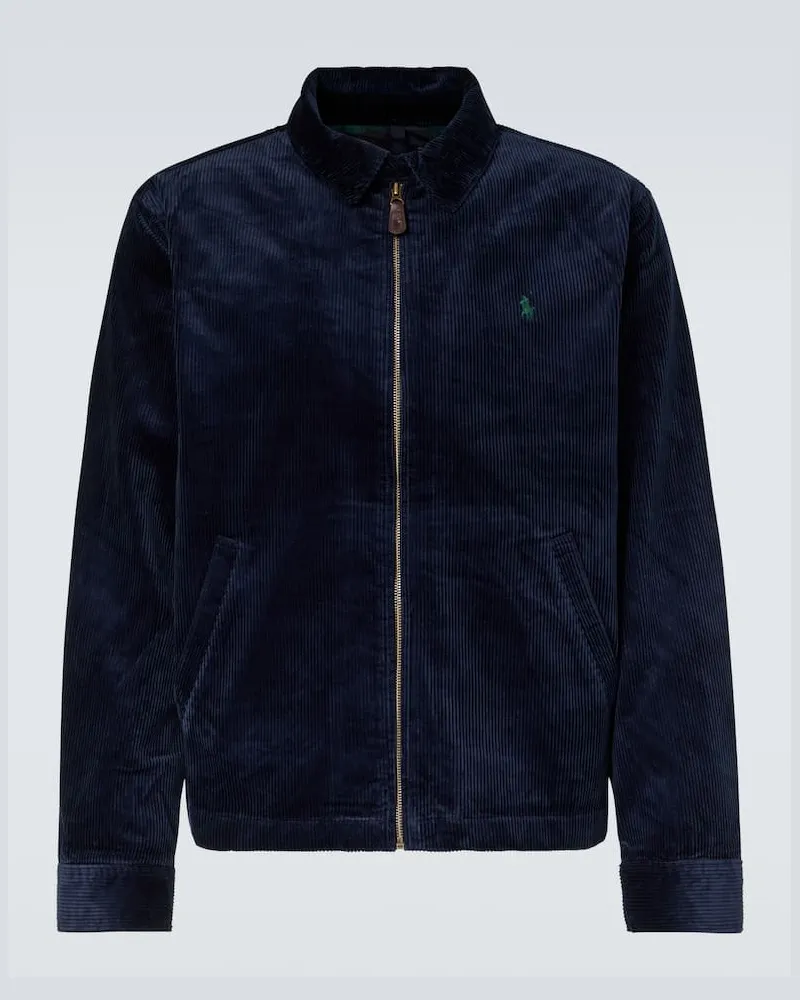 Ralph Lauren Blouson aus Baumwoll-Cord Blau