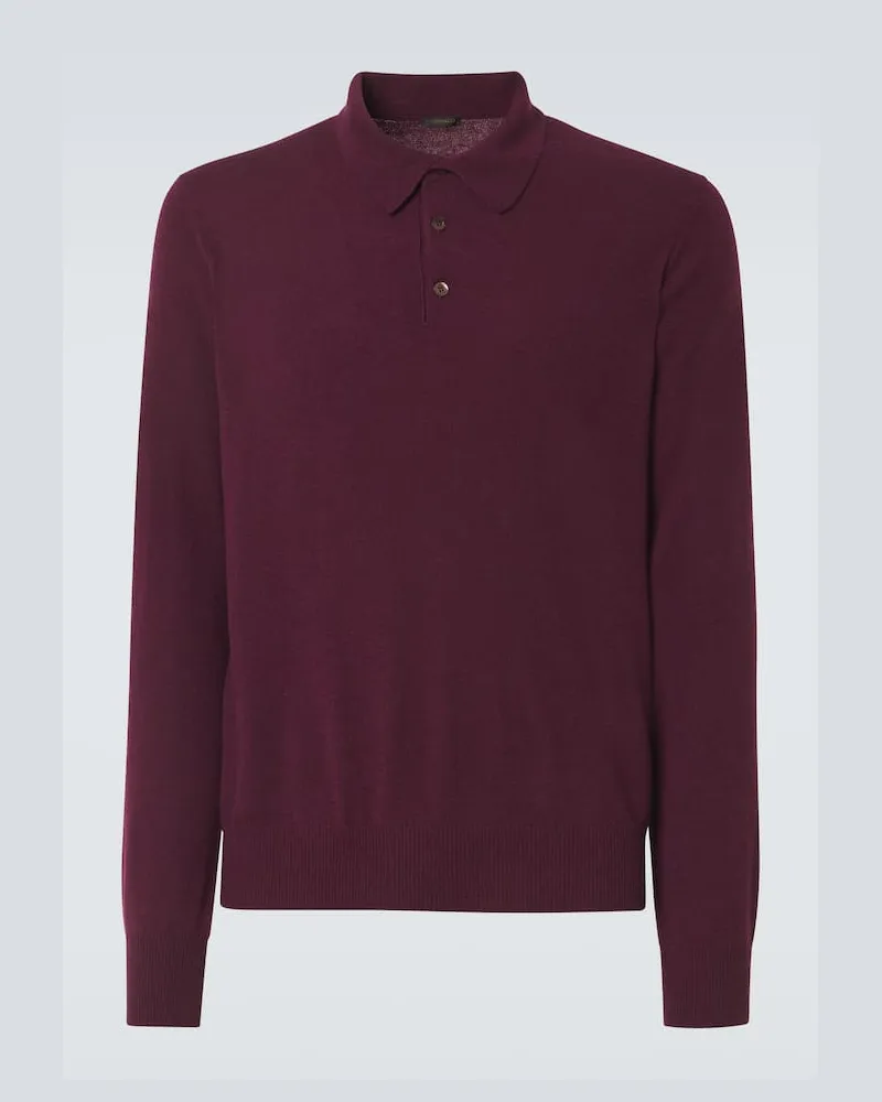 Rubinacci Polopullover aus Kaschmir Rot