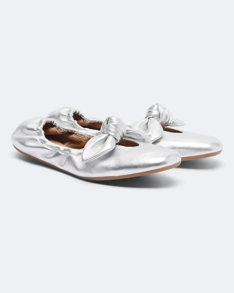 Zimmermann Ballerinas Carousel aus Metallic-Leder Silber