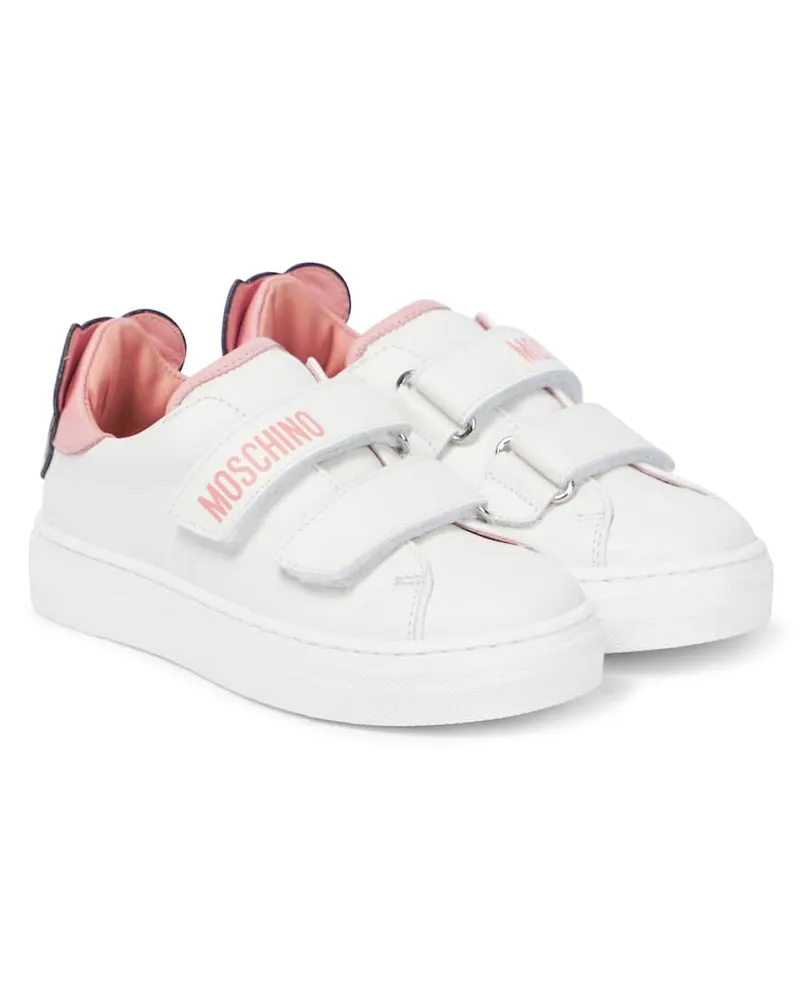 Moschino Sneakers aus Leder Weiß