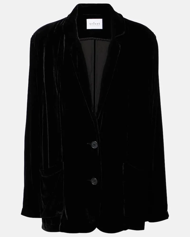 Velvet Blazer Kyla aus Samt Schwarz