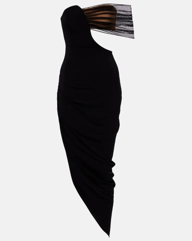 Nensi Dojaka Cocktailkleid mit Tüll Schwarz