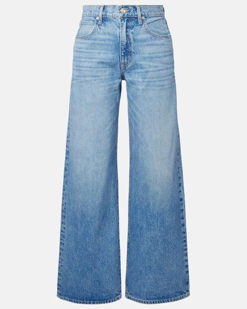 SLVRLAKE Mid-Rise Wide-Leg Jeans Selena Blau