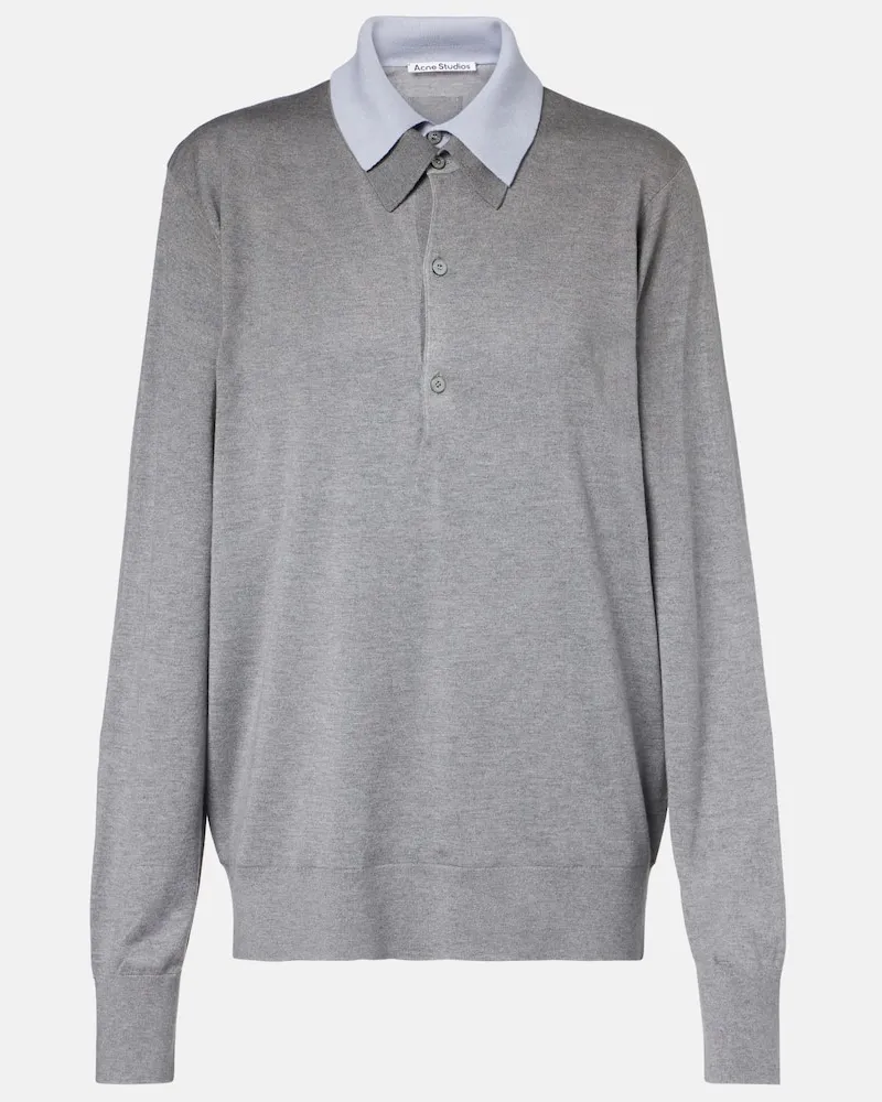 Acne Studios Pullover Koyalt aus Seide, Wolle und Kaschmir Grau