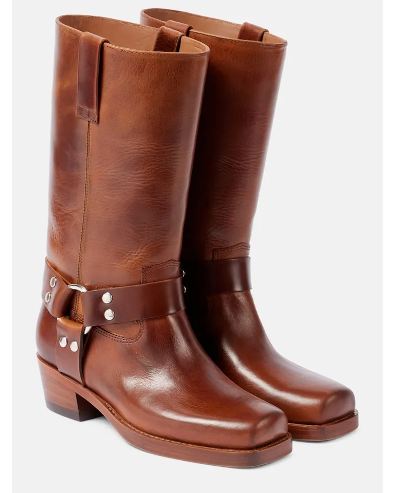 Paris Texas Bikerstiefel Roxy 45 aus Leder Braun