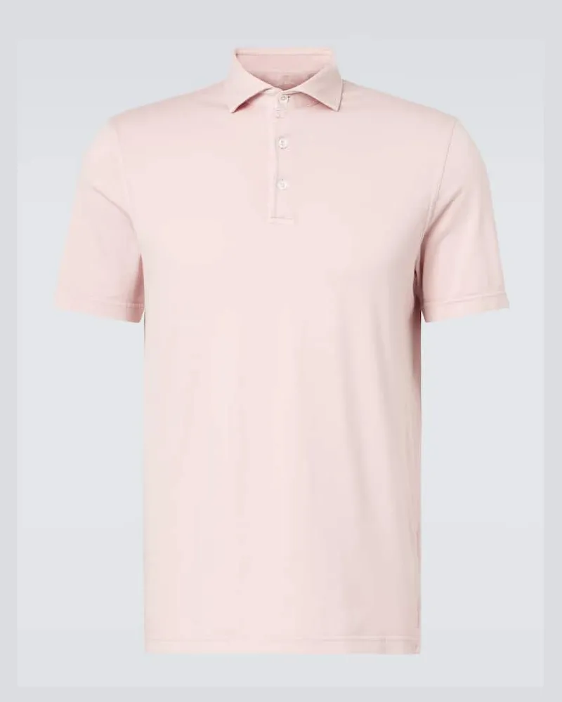 Fedeli Polohemd Zero aus Baumwoll-Jersey Rosa