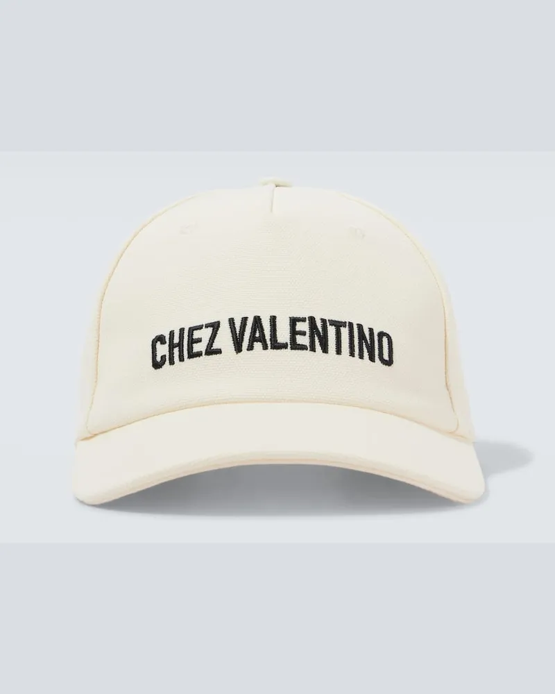 Valentino Garavani Baseballcap Chez Valentino aus Baumwolle Weiß